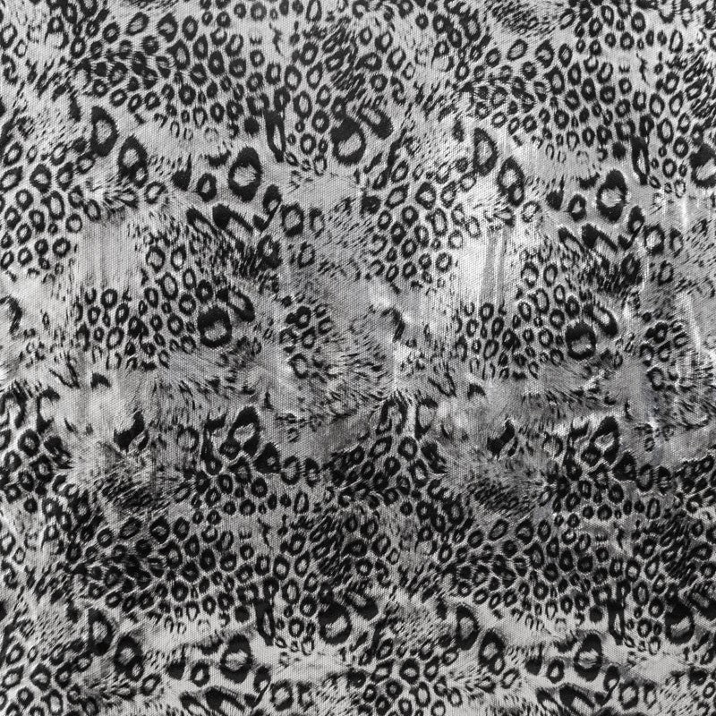 Glänzender Silber-Leopard-Lycra-Stoff - Ribes y Casals