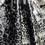 Glänzender Silber-Leopard-Lycra-Stoff - Ribes y Casals
