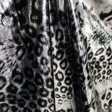 Glänzender Silber-Leopard-Lycra-Stoff - Ribes y Casals