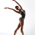 Glänzender Silber-Leopard-Lycra-Stoff - Ribes y Casals