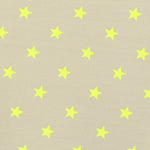 Neongelbe Sterne bedruckter Lycra-Stoff - Ribes y Casals