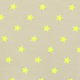 Neongelbe Sterne bedruckter Lycra-Stoff - Ribes y Casals