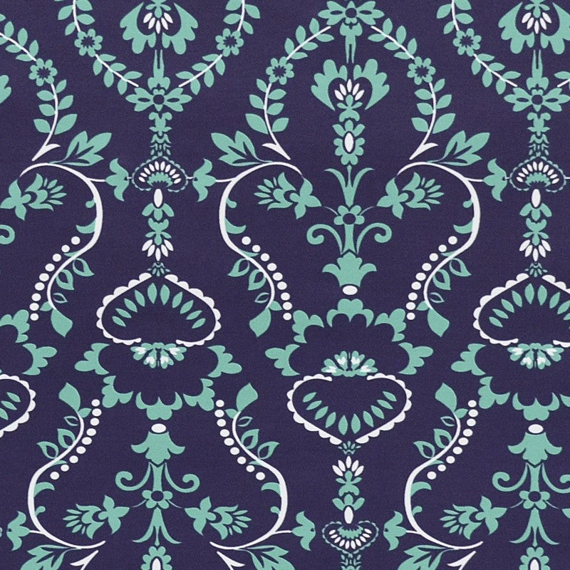 Marineblauer mosaikbedruckter Lycra-Stoff - Ribes y Casals