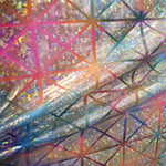 Fuchsia Koralle Hologramm Rhombus Lycra Hologramm Stoff - Ribes y Casals