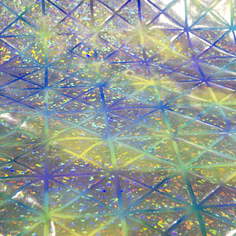 Hologramm Hologramm Rhombus Lila Gelb Lycra Stoff - Ribes y Casals