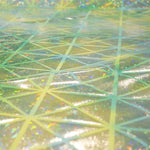 Hologramm Rhombo Lycra Hologramm Stoff Pistazie Blau - Ribes y Casals