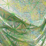 Hologramm Rhombo Lycra Hologramm Stoff Pistazie Blau - Ribes y Casals