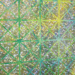 Hologramm Rhombo Lycra Hologramm Stoff Pistazie Blau - Ribes y Casals