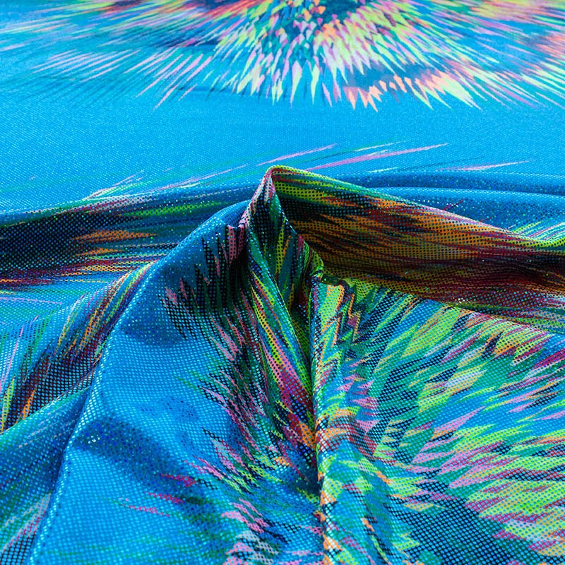 Grüne Explosion Hologramm Lycra Hologramm Stoff - Ribes y Casals