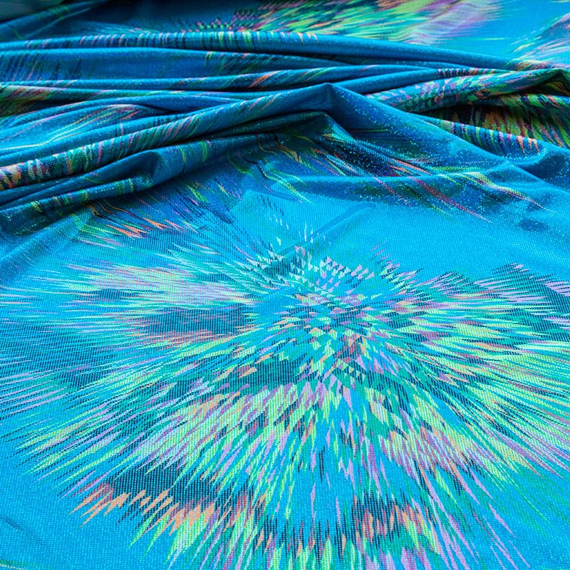 Grüne Explosion Hologramm Lycra Hologramm Stoff - Ribes y Casals