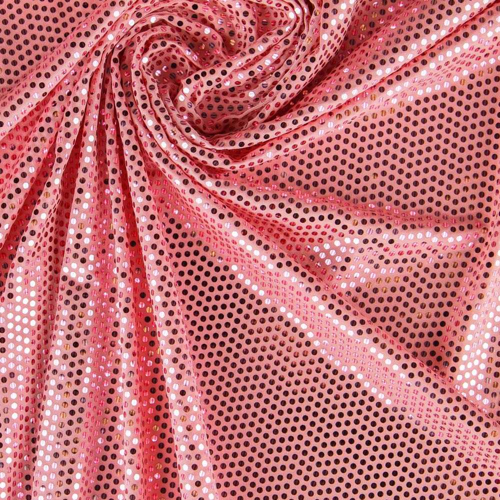 Stoff Lycra Lentejuela Lamina Coral - Ribes y Casals