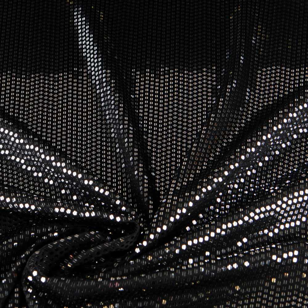 Stoff Lycra Lentejuela Laminat Schwarz - Ribes y Casals