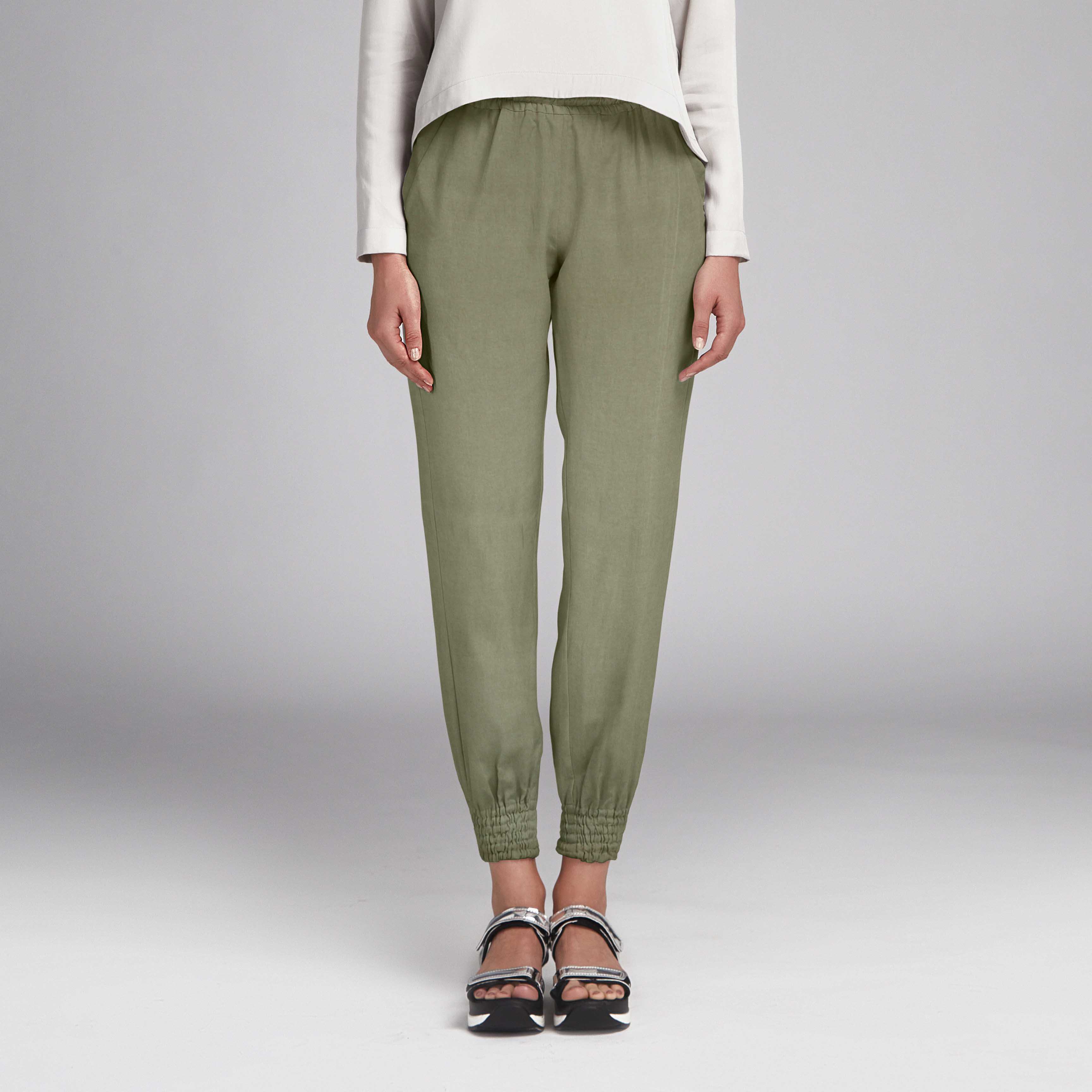 Lyocell-Gewebe Khaki - Ribes y Casals