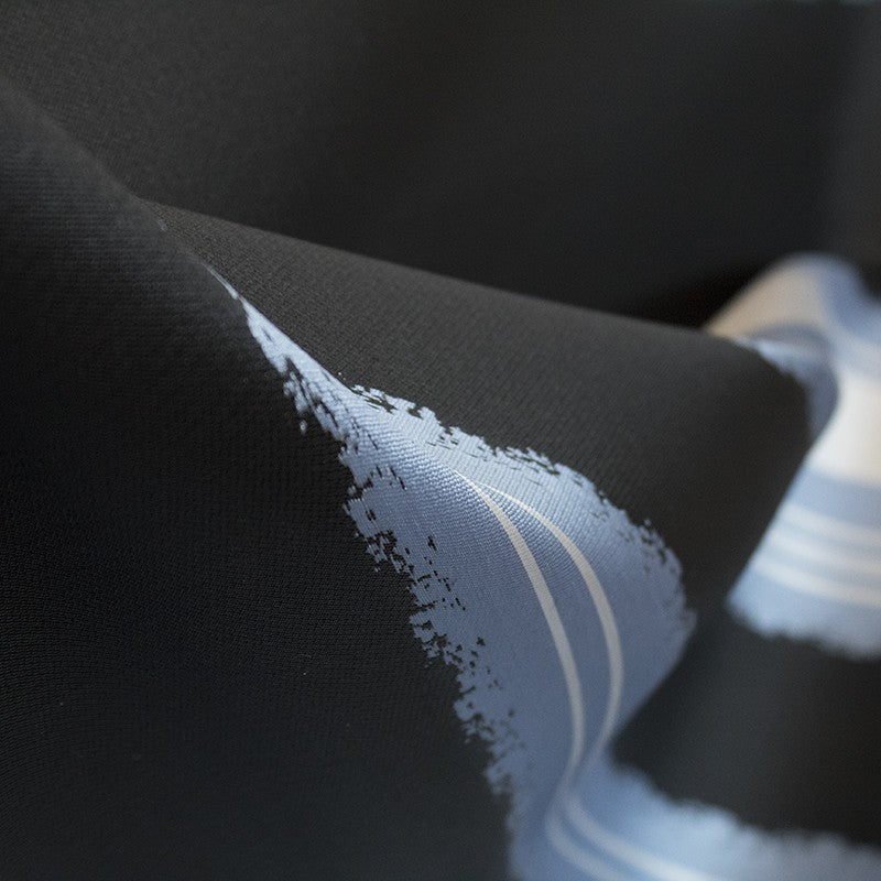 Blauer Mikado-Jacquard-Stoff - Ribes y Casals