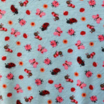 Stoff Minky Bugs Blau - Ribes y Casals