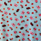 Stoff Minky Bugs Blau - Ribes y Casals