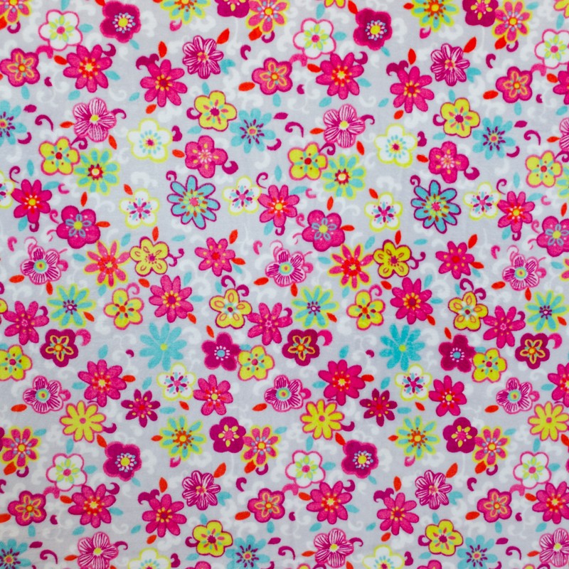 Stoff Minky Double Flowers Multicolour - Ribes y Casals
