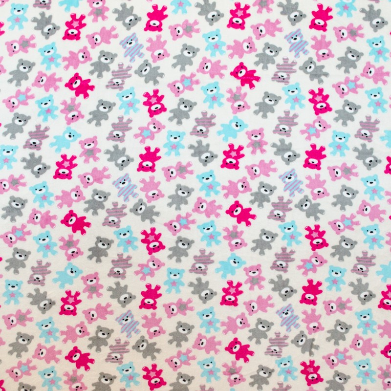 Stoff Minky Double Teddybären Multicolour - Ribes y Casals