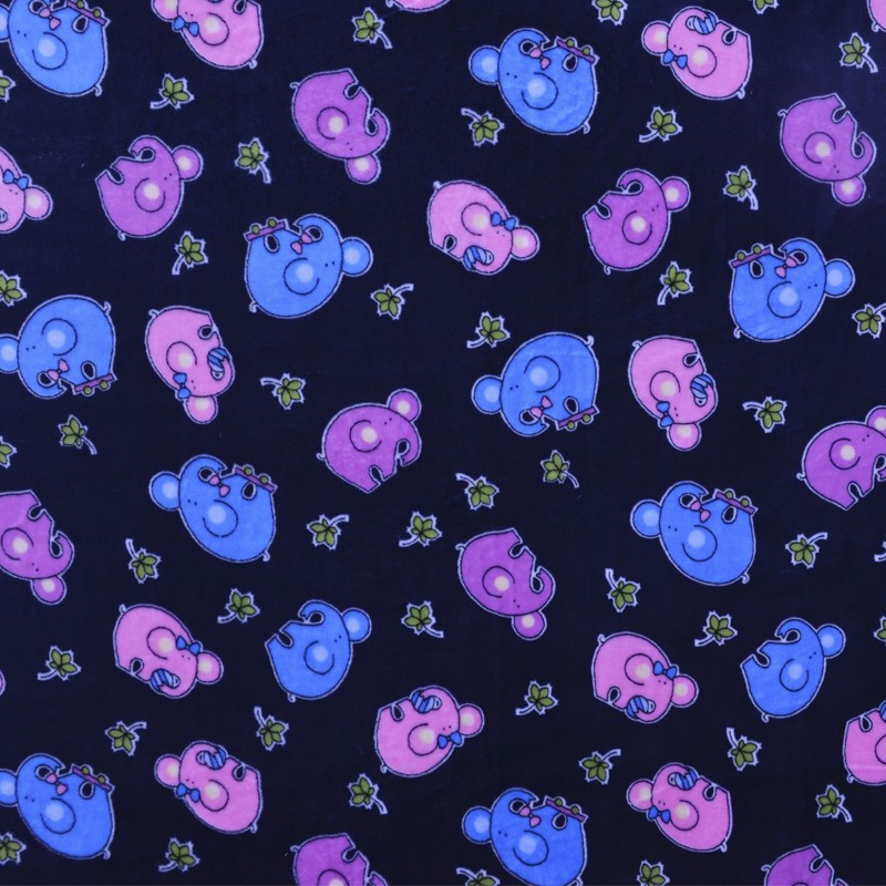 Minky-Stoff Elefanten Marineblau - Ribes y Casals