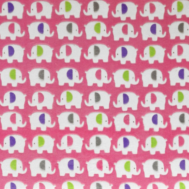 Stoff Minky Elefanten Rosa - Ribes y Casals