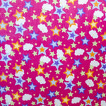 Stoff Minky Sterne Fuchsia Wolken - Ribes y Casals