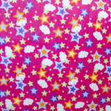 Stoff Minky Sterne Fuchsia Wolken - Ribes y Casals
