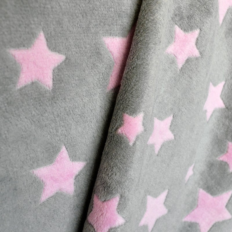Stoff Minky Sterne Rosa - Ribes y Casals