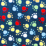 Minky Fußabdrücke Stoff Marineblau Hintergrund - Ribes y Casals