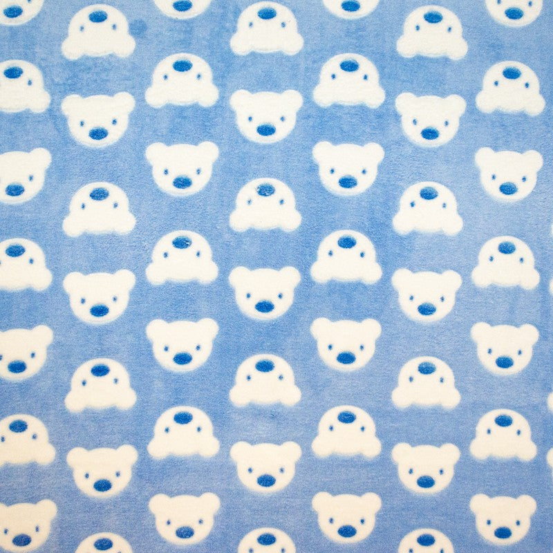 Stoff Minky Teddybären Blauer Hintergrund - Ribes y Casals