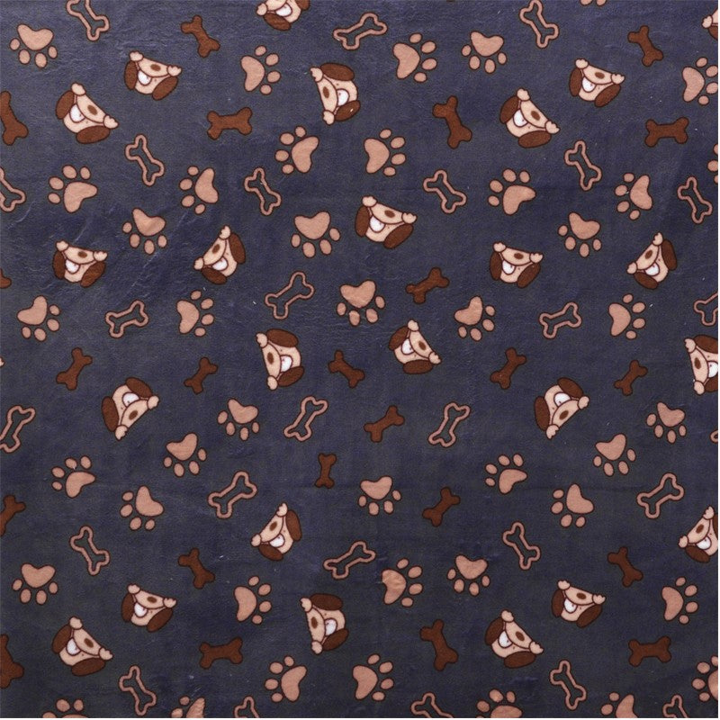 Stoff Minky Doggies Grau - Ribes y Casals