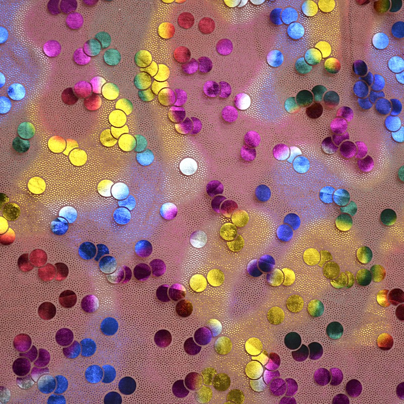 Maroon Polka Dot Gedruckter Organza-Stoff - Ribes y Casals