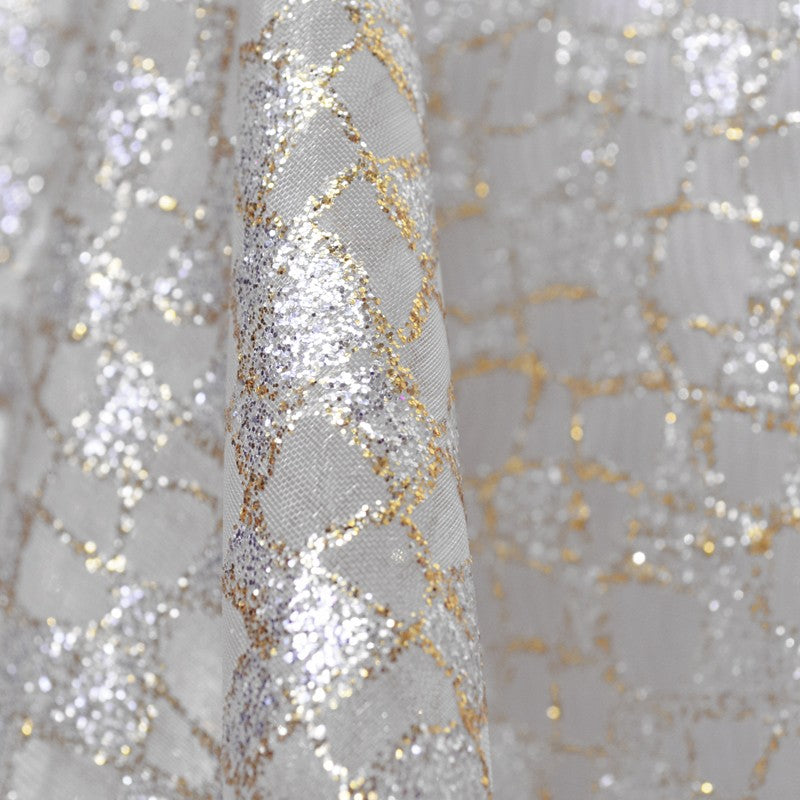 Stoff Organza Lamé Silber - Ribes y Casals
