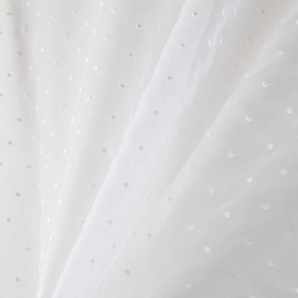 Optisch weißer bestickter Plumeti-Stickerei Organza-Stoff - Ribes y Casals