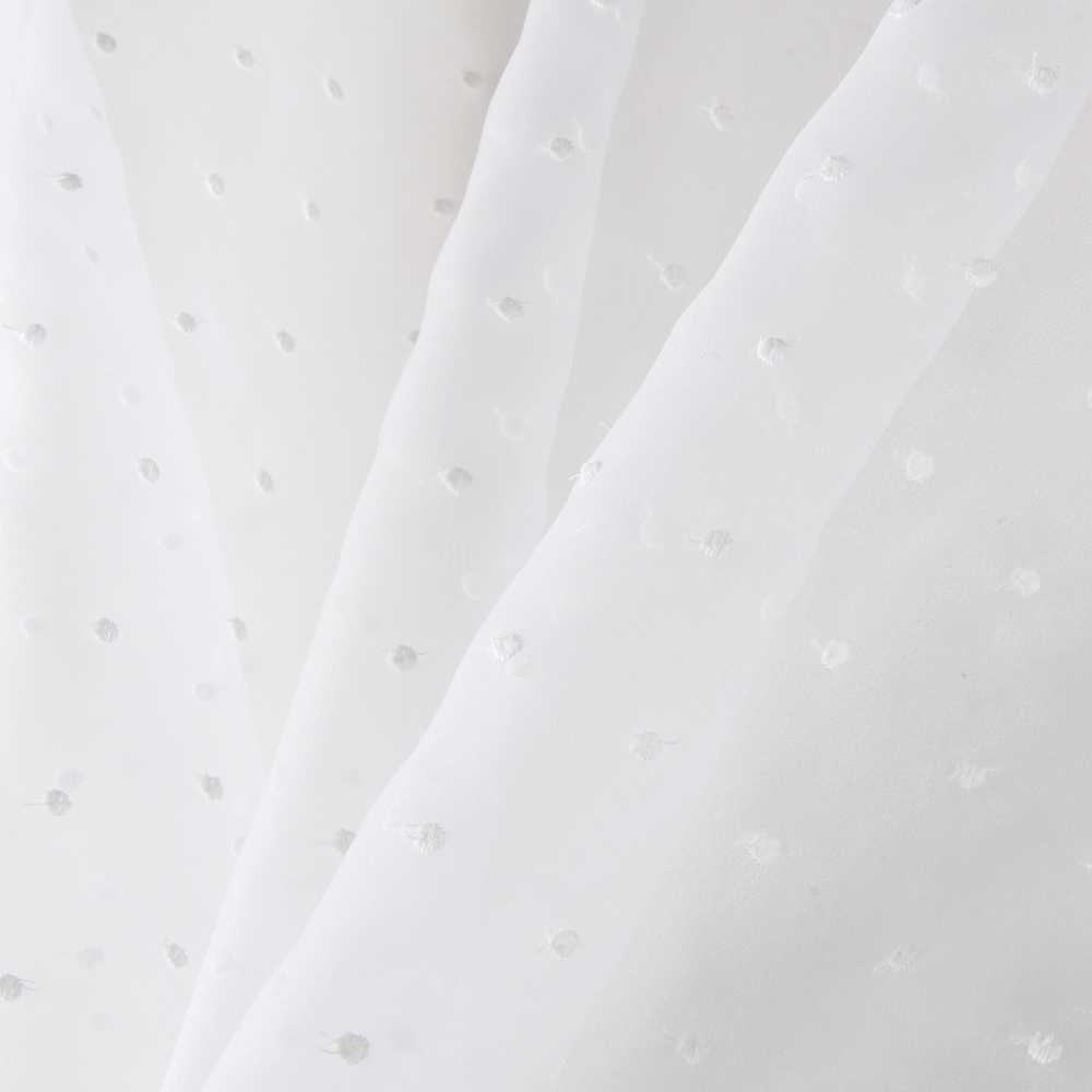 Optisch weißer bestickter Plumeti-Stickerei Organza-Stoff - Ribes y Casals