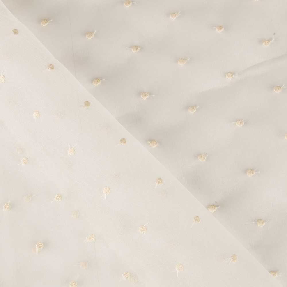 Ecru Gestickter Plumeti Gestickter Organza-Stoff - Ribes y Casals