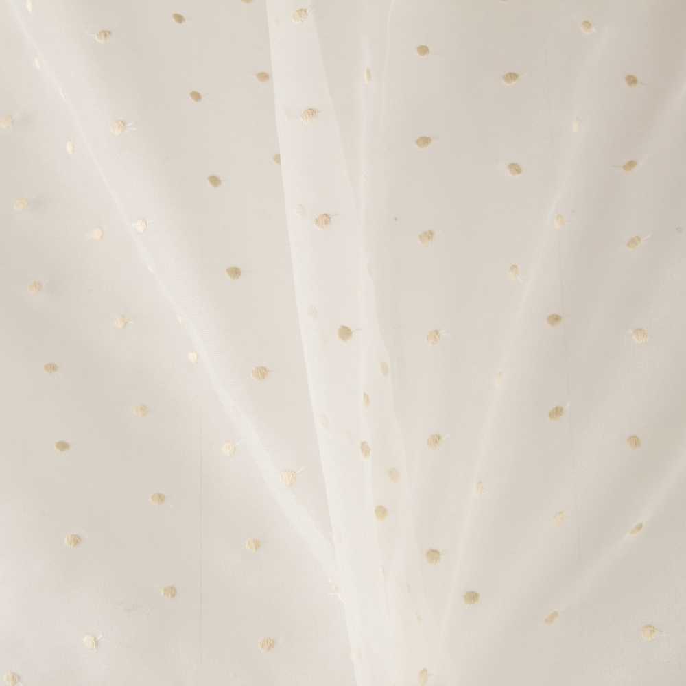 Ecru Gestickter Plumeti Gestickter Organza-Stoff - Ribes y Casals
