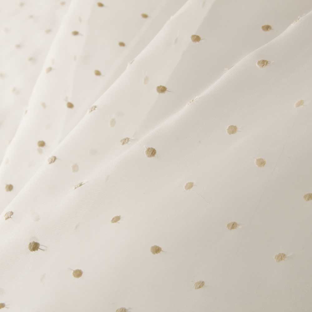 Ecru Gestickter Plumeti Gestickter Organza-Stoff - Ribes y Casals