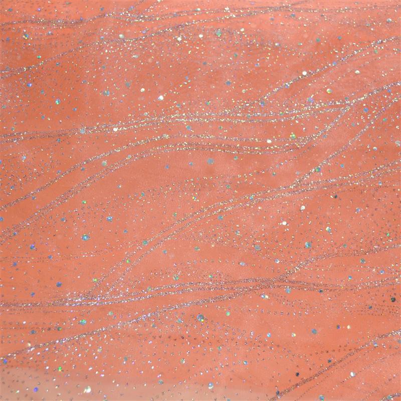 Organza Glitter Orange Stoff - Ribes y Casals