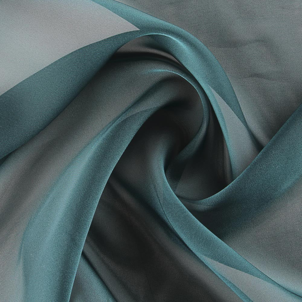 Smaragdgrüner Satin-Organza-Stoff - Ribes y Casals