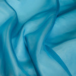 Natürlicher Seiden-Organza-Stoff Aquamarin - Ribes y Casals