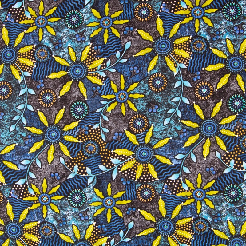 Afrikanischer Patchwork-Stoff Blau - Ribes y Casals