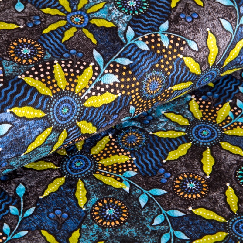 Afrikanischer Patchwork-Stoff Blau - Ribes y Casals