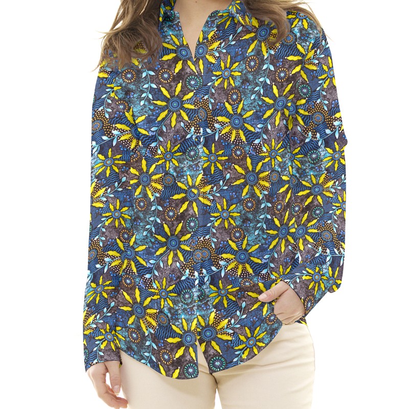 Afrikanischer Patchwork-Stoff Blau - Ribes y Casals