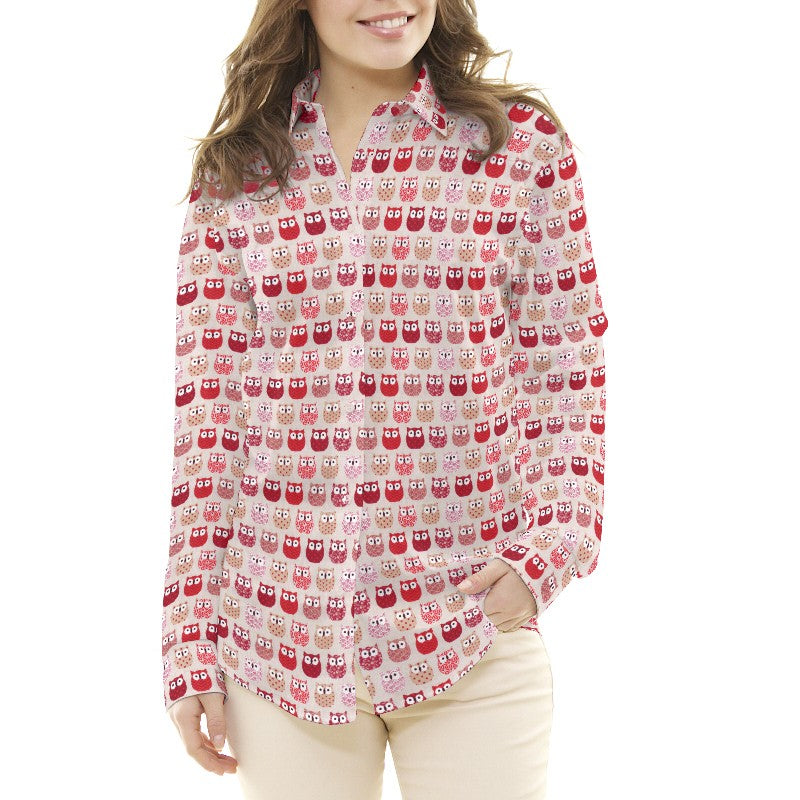 Kastanienbrauner Eulen Patchwork-Stoff - Ribes y Casals