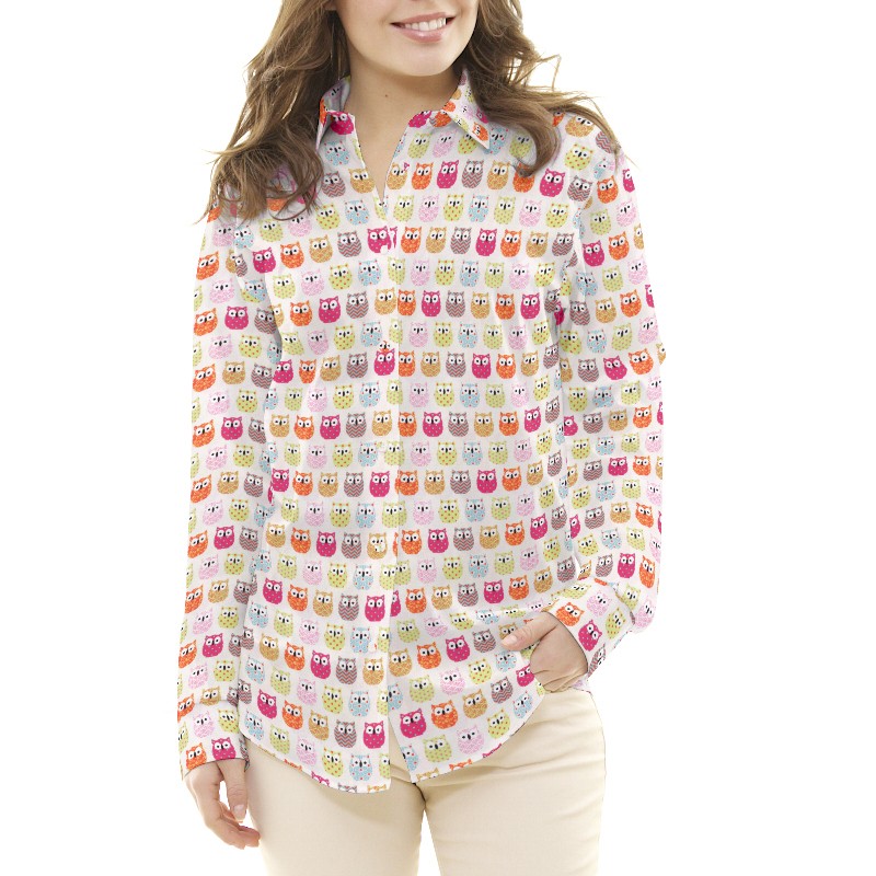 Patchwork-Stoff Eulen Multicolour - Ribes y Casals