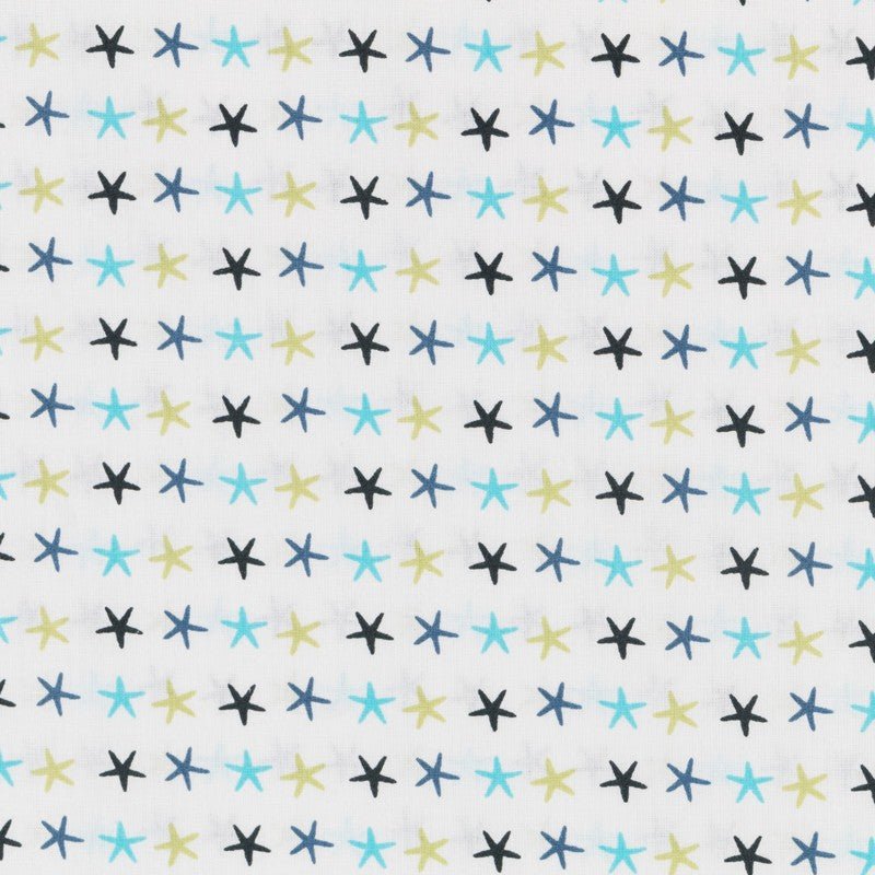 Patchwork-Stoff Blaue Sterne Grün - Ribes y Casals
