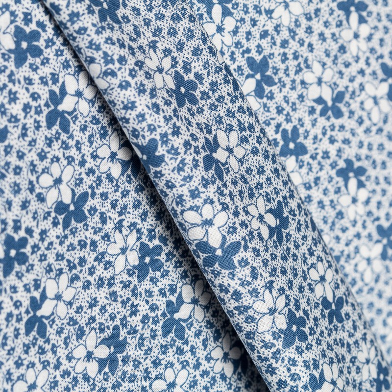 Blaue Blumen Patchwork-Stoff - Ribes y Casals