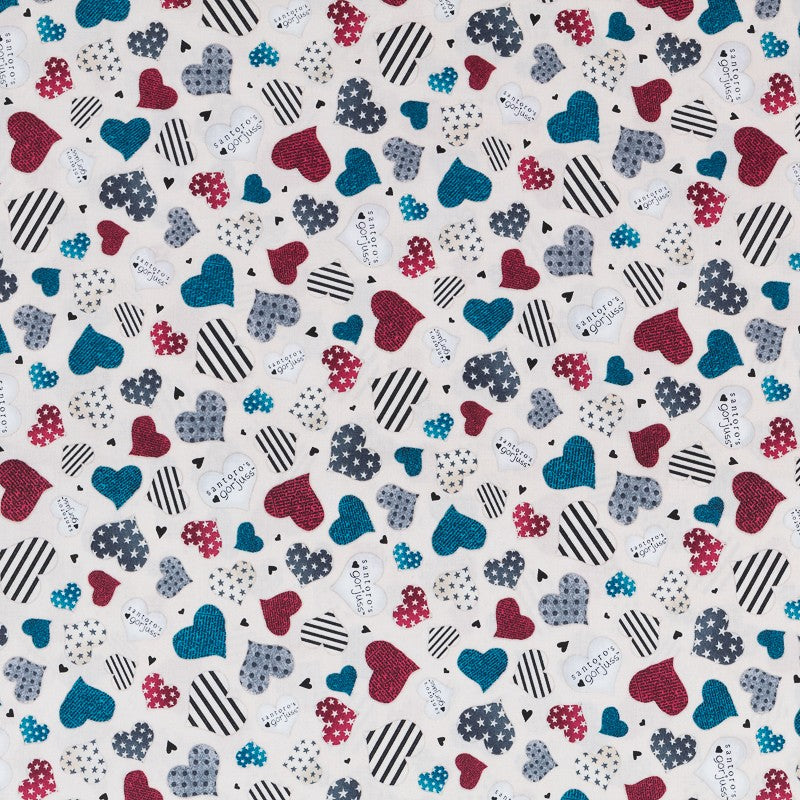 Patchwork-Stoff Gorjuss Ecru Herz - Ribes y Casals