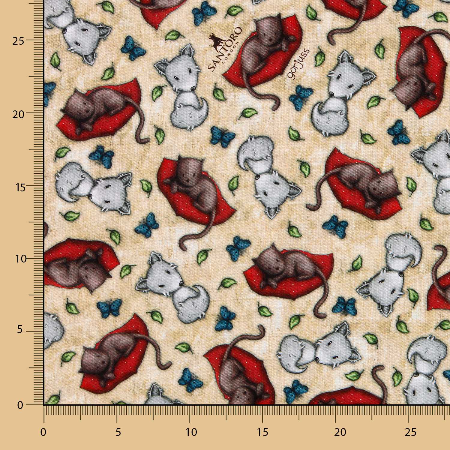 Patchwork-Stoff Gorjuss Kätzchen Beige - Ribes y Casals