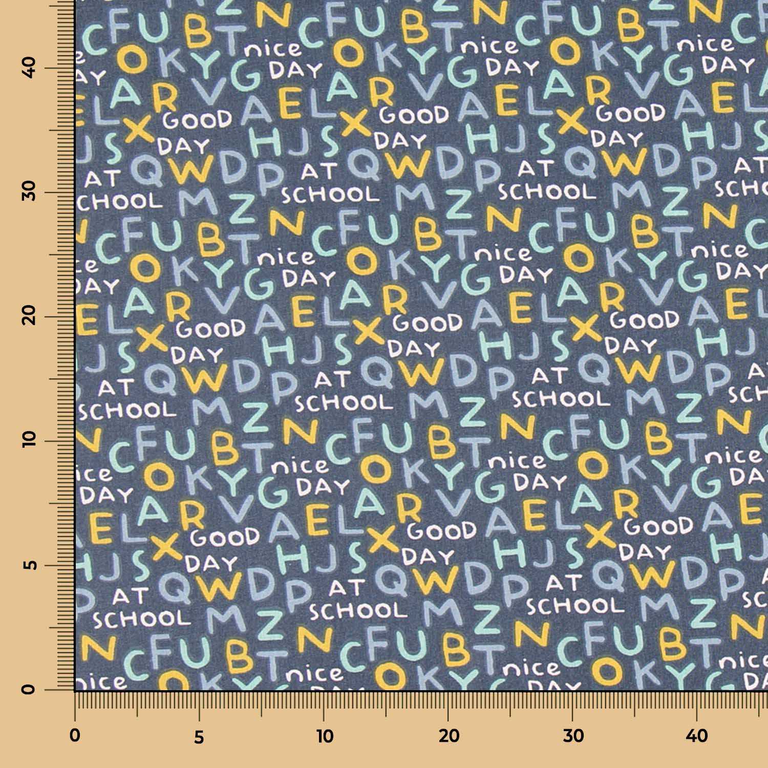 Patchwork-Stoff Großbuchstaben Blau - Ribes y Casals